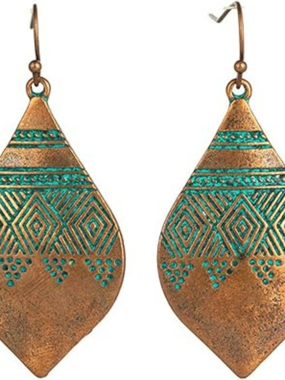 New Bohemian Earrings Boho Rustic Tribal Western Boho Dangle Set w Pattern